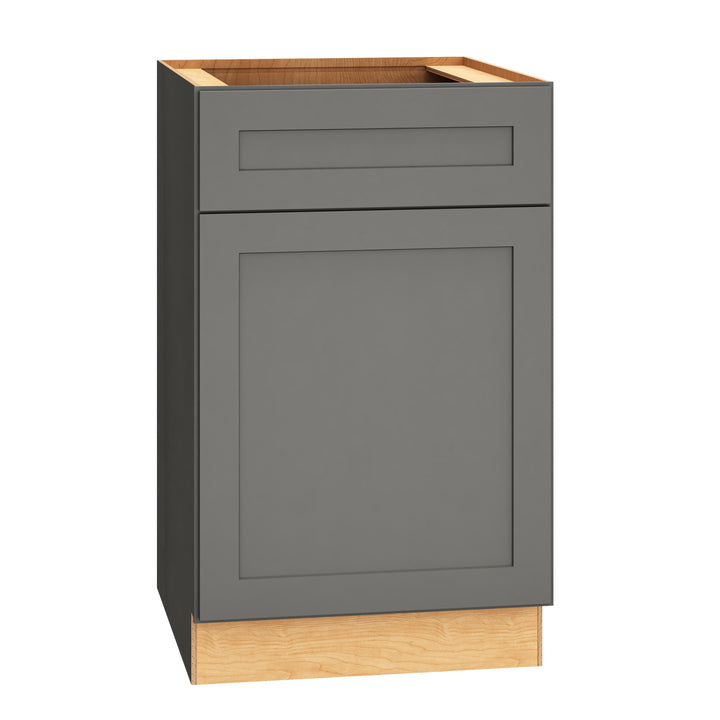 Diamond Express Jamestown 21-in W x 34.5-in H x 24-in D Moonstone Gray 1-Drawer Base Fully Assembled Plywood Cabinet (Recessed Panel Square Style)