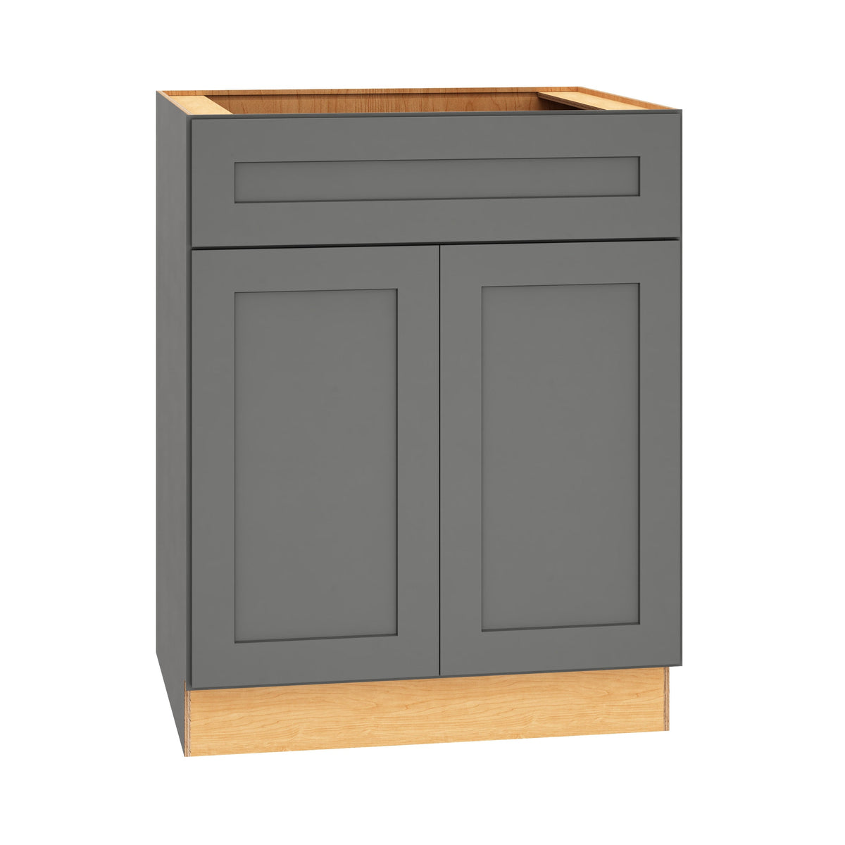 Diamond Express Jamestown 27-in W x 34.5-in H x 24-in D Moonstone Gray Sink Base Fully Assembled Plywood Cabinet (Recessed Panel Shaker Style)