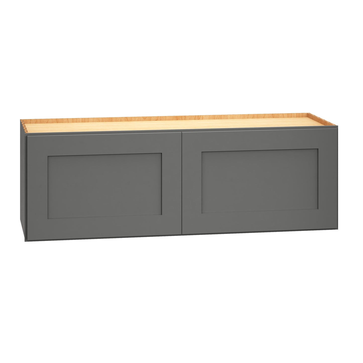 Diamond Express Jamestown 36-in W x 12-in H x 24-in D Moonstone Gray Wall Fully Assembled Plywood Cabinet (Recessed Panel Shaker Door Style)