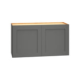Diamond Express Jamestown 33-in W x 18-in H x 12-in D Moonstone Gray Wall Fully Assembled Plywood Cabinet (Recessed Panel Shaker Door Style)