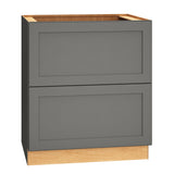 Diamond Express Jamestown 30-in W x 34.5-in H x 24-in D Moonstone Gray 2-Drawer Base Fully Assembled Plywood Cabinet (Recessed Panel Shaker Style)