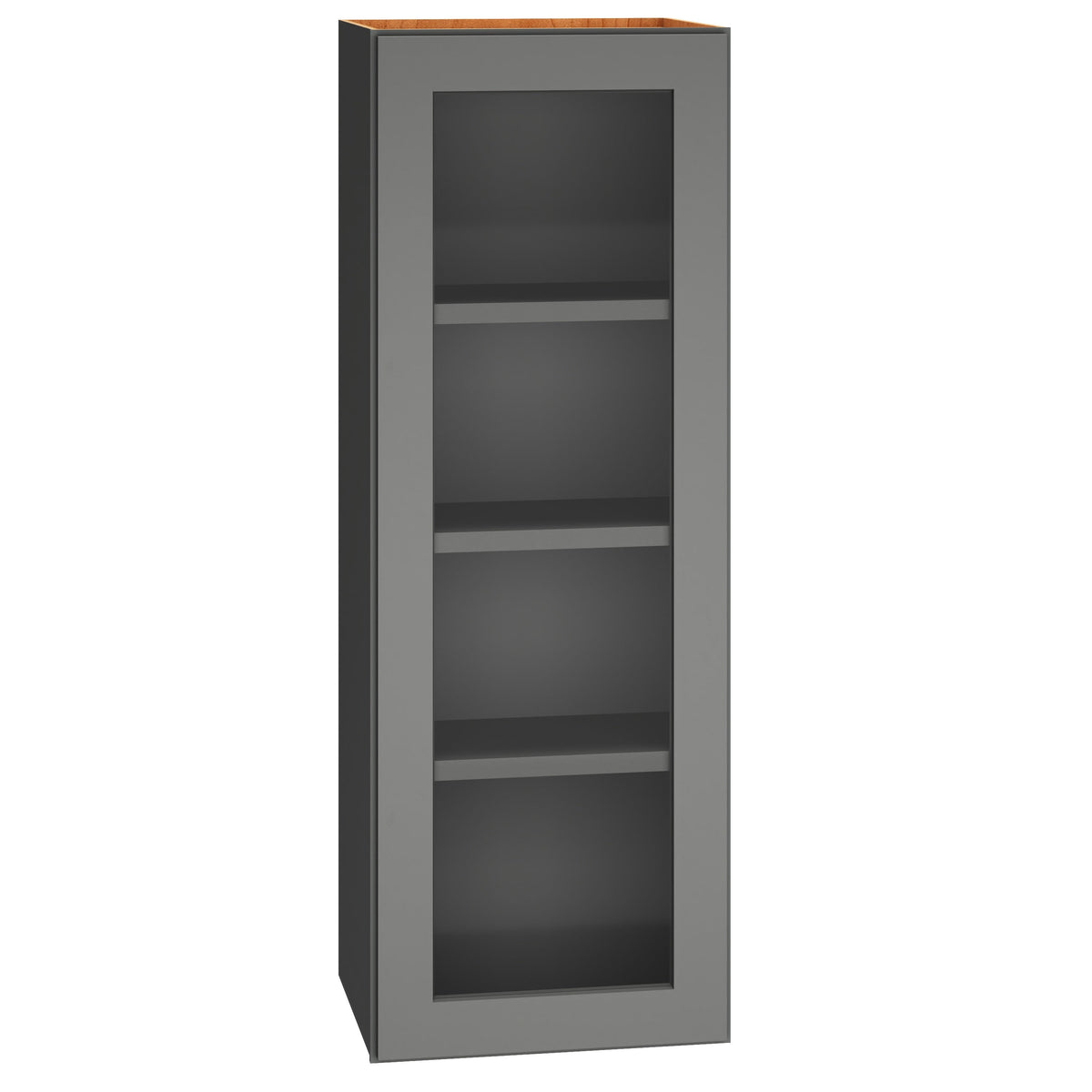 Diamond Express Jamestown 15-in W x 42-in H x 12-in D Moonstone Gray Wall Fully Assembled Plywood Cabinet (Recessed Panel Square Door Style)