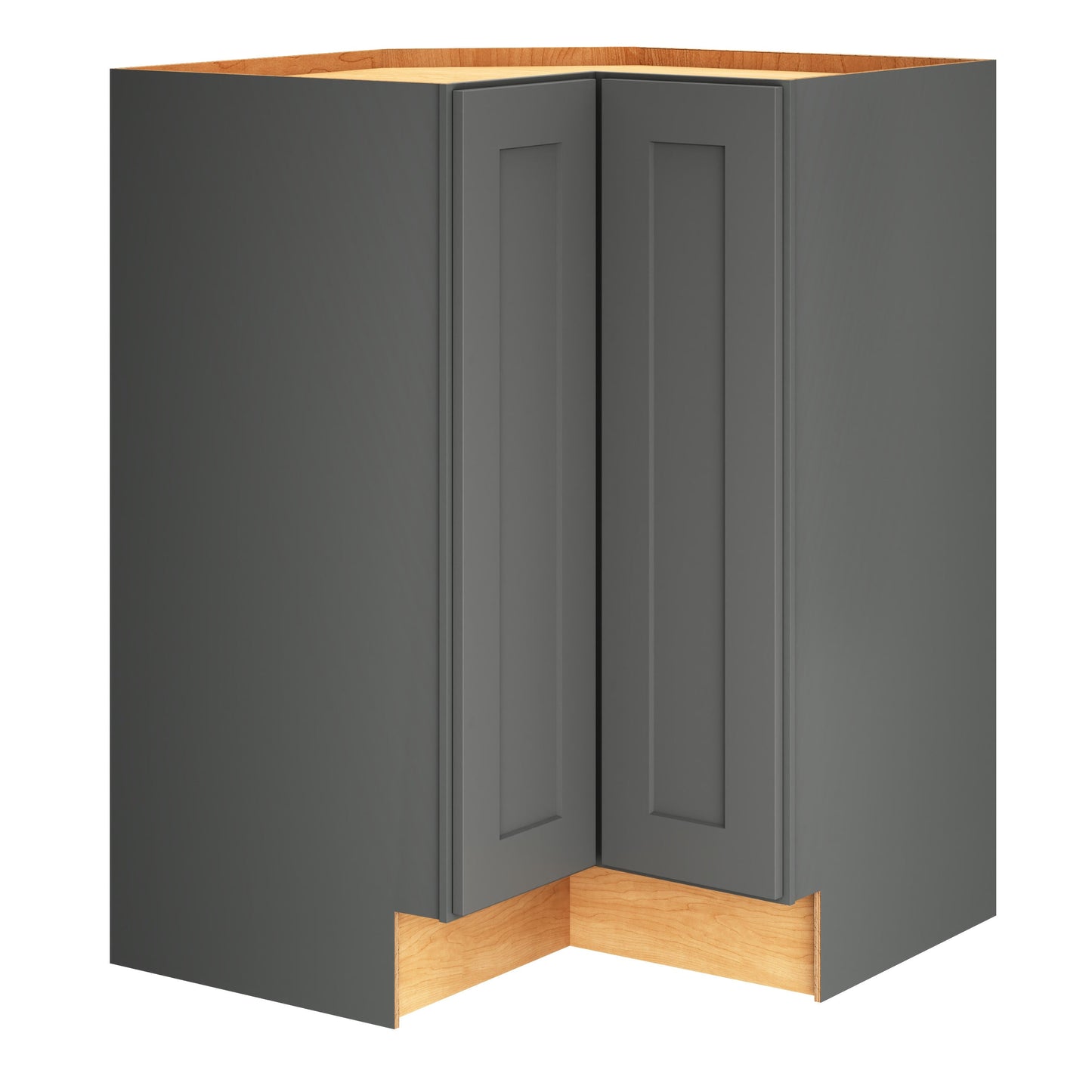 Diamond Express Jamestown 33-in W x 34.5-in H x 24-in D Moonstone Gray L-shaped Corner Base Fully Assembled Plywood Cabinet (Recessed Panel Square Style)