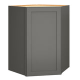 Diamond Express Jamestown 36-in W x 36-in H x 24-in D Moonstone Gray Diagonal Corner Wall Fully Assembled Plywood Cabinet (Recessed Panel Shaker Style)