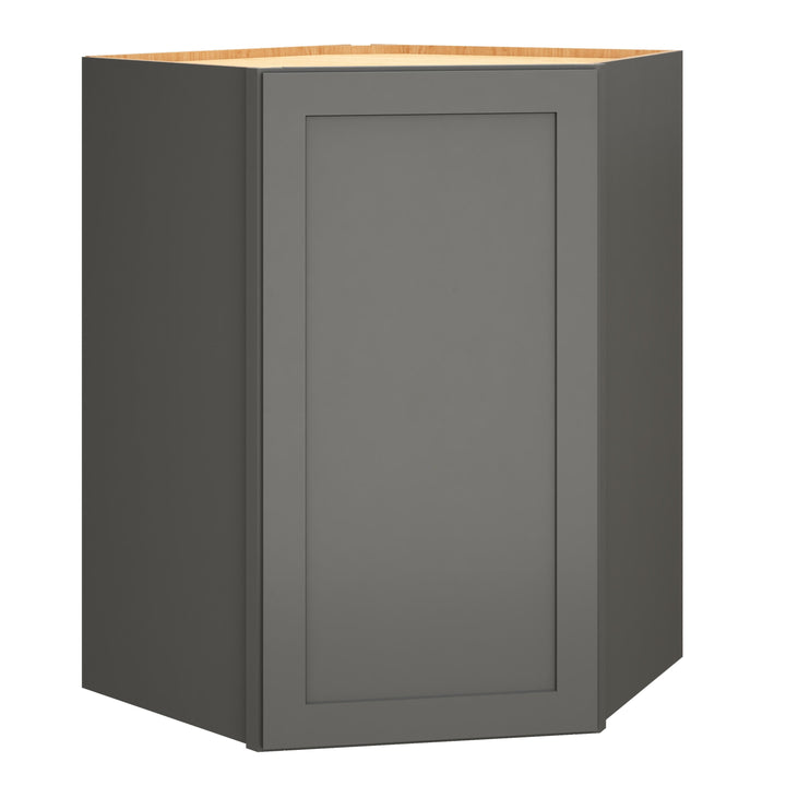 Diamond Express Jamestown 36-in W x 36-in H x 24-in D Moonstone Gray Diagonal Corner Wall Fully Assembled Plywood Cabinet (Recessed Panel Shaker Style)
