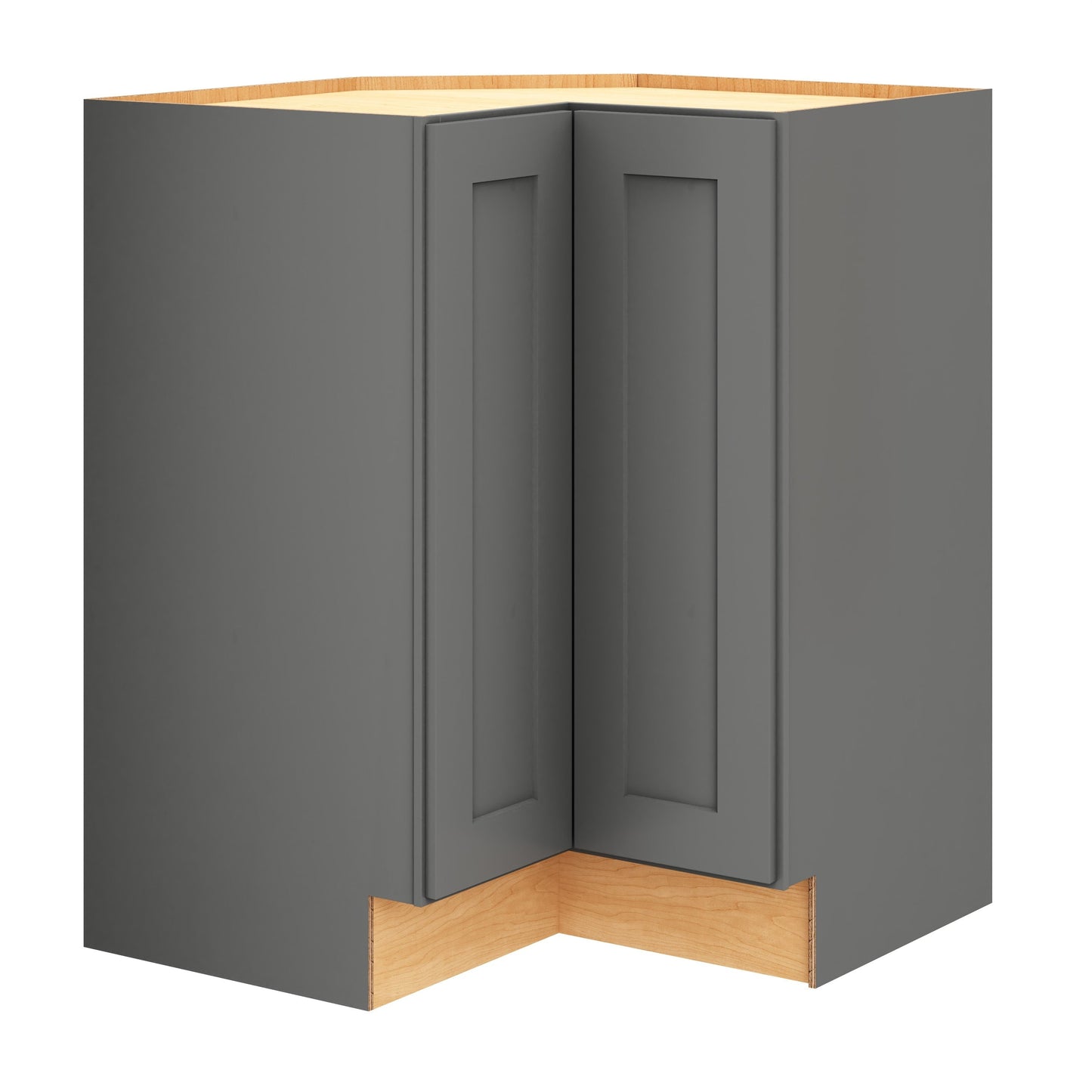 Diamond Express Jamestown 36-in W x 34.5-in H x 24-in D Moonstone Gray Lazy Susan Corner Base Fully Assembled Plywood Cabinet (Recessed Panel Square Style)