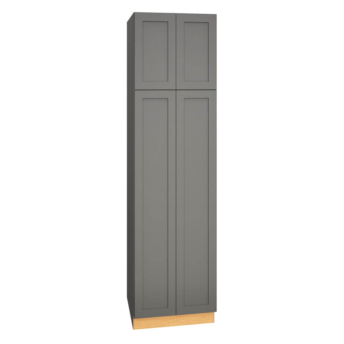 Diamond Express Jamestown 24-in W x 90-in H x 24-in D Moonstone Gray Pantry Fully Assembled Plywood Cabinet (Recessed Panel Shaker Door Style)