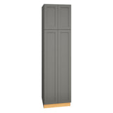 Diamond Express Jamestown 24-in W x 90-in H x 24-in D Moonstone Gray Pantry Fully Assembled Plywood Cabinet (Recessed Panel Shaker Door Style)