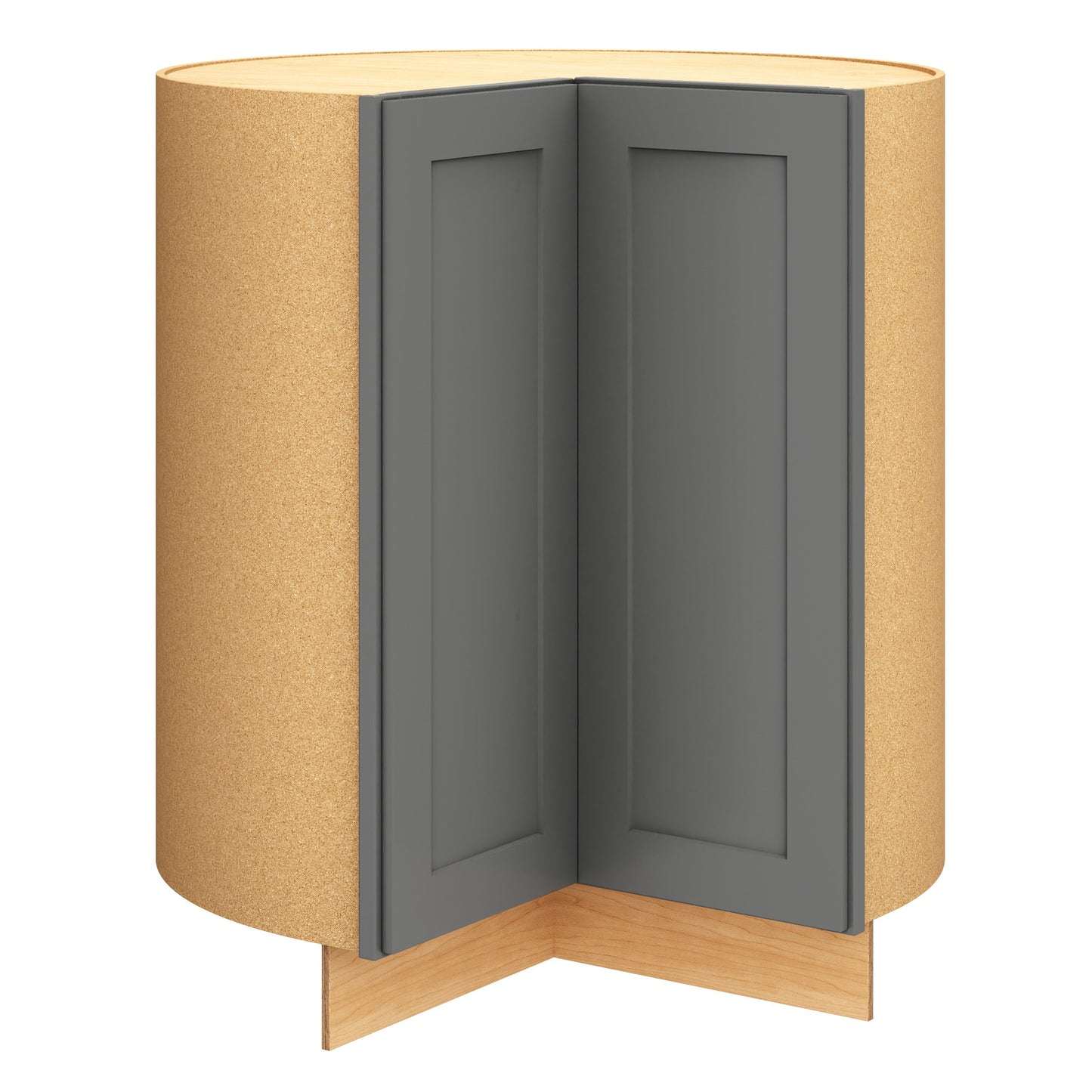 Diamond Express Jamestown 36-in W x 34.5-in H x 24-in D Moonstone Gray Lazy Susan Corner Base Fully Assembled Plywood Cabinet (Recessed Panel Square Style)