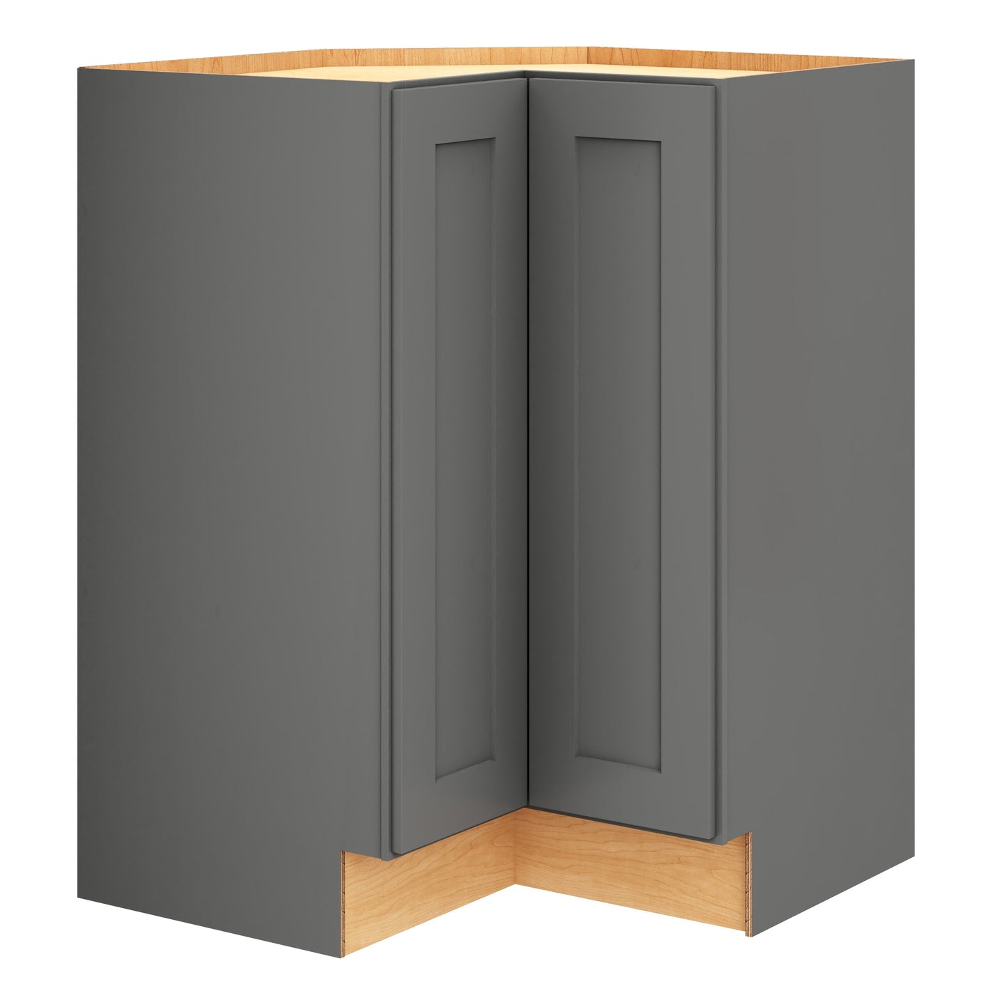 Diamond Express Jamestown 36-in W x 34.5-in H x 24-in D Moonstone Gray L-shaped Corner Base Fully Assembled Plywood Cabinet (Recessed Panel Square Style)