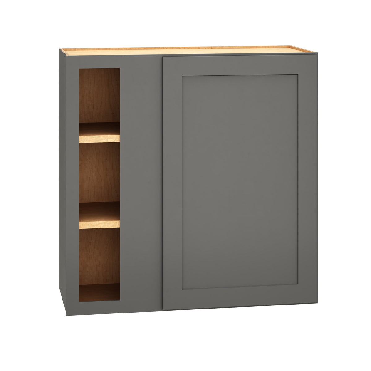Diamond Express Jamestown 30-in W x 30-in H x 12-in D Moonstone Gray Blind Corner Wall Fully Assembled Plywood Cabinet (Recessed Panel Square Style)