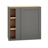 Diamond Express Jamestown 30-in W x 30-in H x 12-in D Moonstone Gray Blind Corner Wall Fully Assembled Plywood Cabinet (Recessed Panel Square Style)
