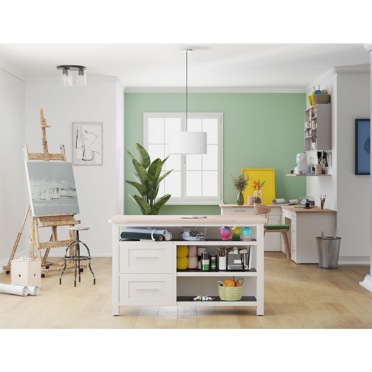 Progress Lighting Markor 3-Light White Linen Transitional Drum Medium Hanging Pendant Light