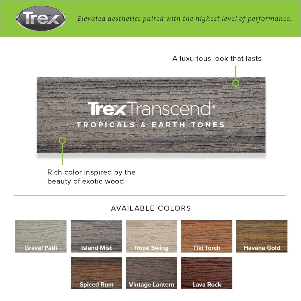 Trex Transcend 1-in x 6-in Composite Deck Board