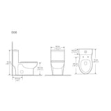 1-Piece 1.1 GPF /1.6 GPF Dual Flush High Efficiency Elongated Toilet in White Seat Included - Super Arbor