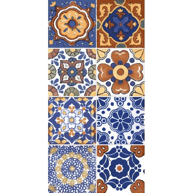 Style Selections Multicolor Acatlan Multicolor 12-in x 24-in Matte Ceramic Encaustic Floor and Wall Tile (17.46-sq. ft/ Carton)