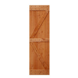 32 in. x 84 in. Ready-to-Assemble British Brace Hardwood Interior Sliding Barn Door Slab with Hardware Kit - Super Arbor