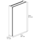 allen + roth Maximum Storage 15-in x 24-in Fog Free Surface Mount Silver Mirrored Soft Close Medicine Cabinet