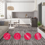 Lucida USA (Sample) BaseCore Dark Grey Gray Wood Look 12-mil Water Resistant Peel and Stick Vinyl Tile