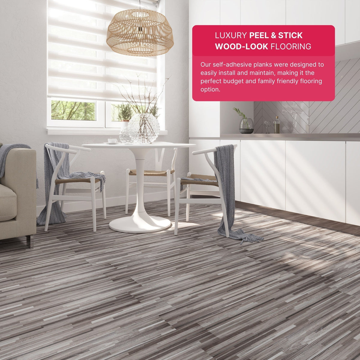 Lucida USA (Sample) BaseCore Dark Grey Gray Wood Look 12-mil Water Resistant Peel and Stick Vinyl Tile
