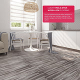 Lucida USA (Sample) BaseCore Dark Grey Gray Wood Look 12-mil Water Resistant Peel and Stick Vinyl Tile