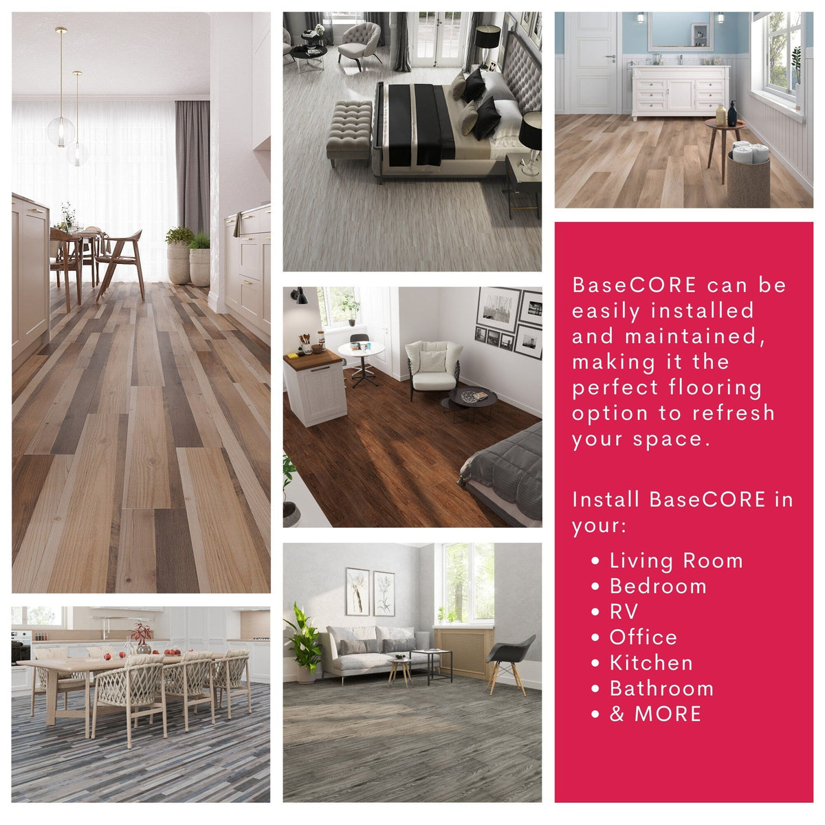 Lucida USA BaseCore Grey Chevron Gray 12-mil x 6-in W x 36-in L Waterproof Peel and Stick Vinyl Plank Flooring (54-sq ft/ Piece)