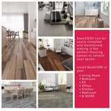 Lucida USA BaseCore Grey Chevron Gray 12-mil x 6-in W x 36-in L Waterproof Peel and Stick Vinyl Plank Flooring (54-sq ft/ Piece)