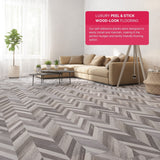 Lucida USA BaseCore Grey Chevron Gray 12-mil x 6-in W x 36-in L Waterproof Peel and Stick Vinyl Plank Flooring (54-sq ft/ Piece)