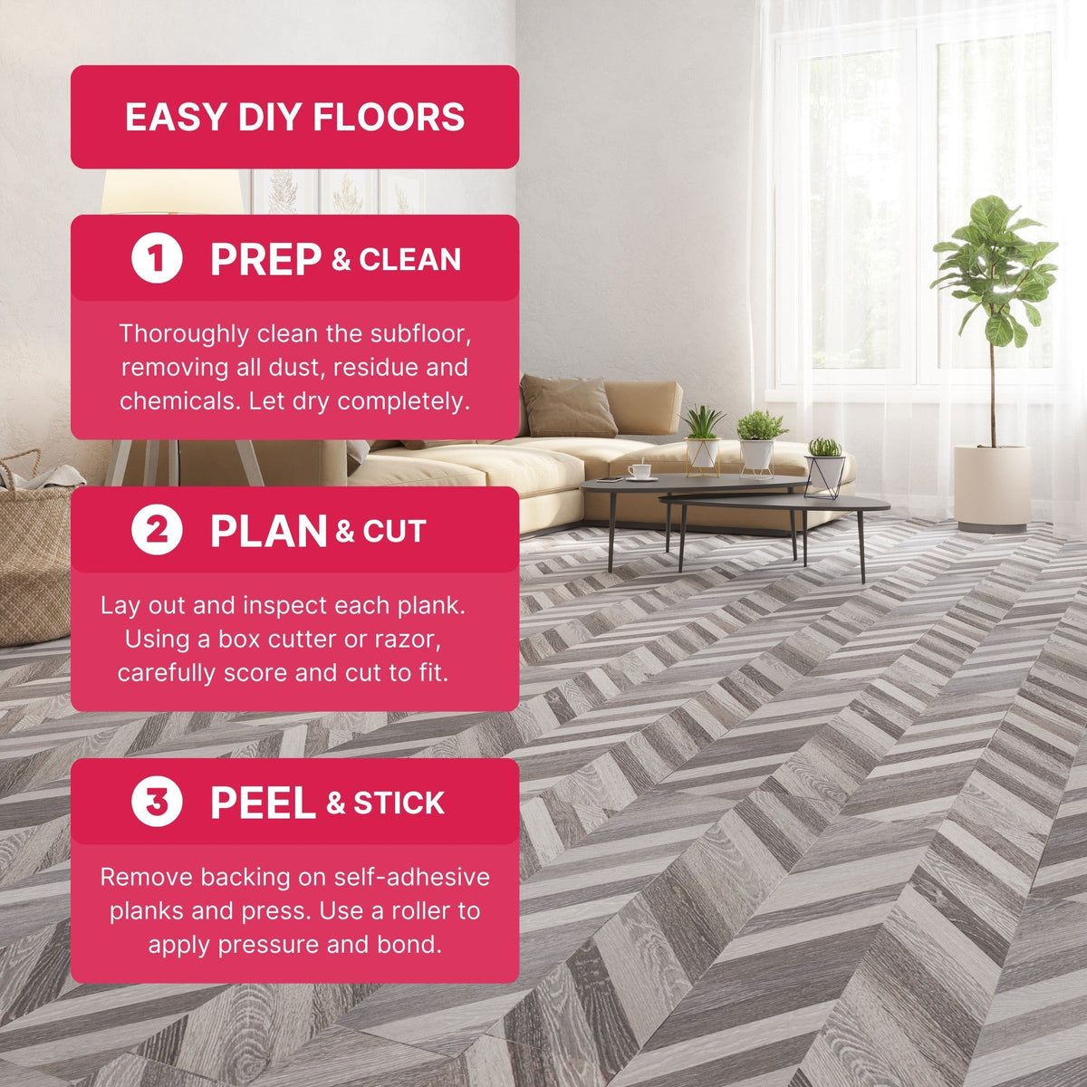 Lucida USA BaseCore Grey Chevron Gray 12-mil x 6-in W x 36-in L Waterproof Peel and Stick Vinyl Plank Flooring (54-sq ft/ Piece)