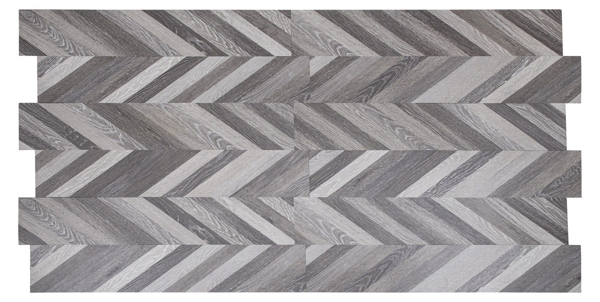 Lucida USA BaseCore Grey Chevron Gray 12-mil x 6-in W x 36-in L Waterproof Peel and Stick Vinyl Plank Flooring (54-sq ft/ Piece)