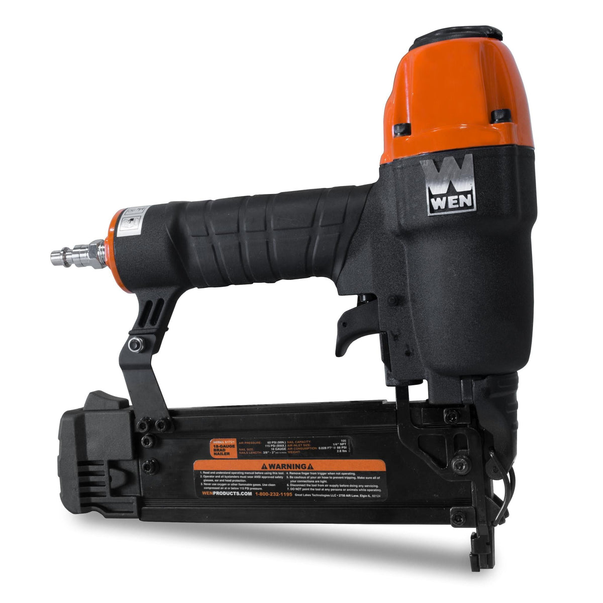 WEN 61721 2-in 18-Gauge Pneumatic Brad Nailer