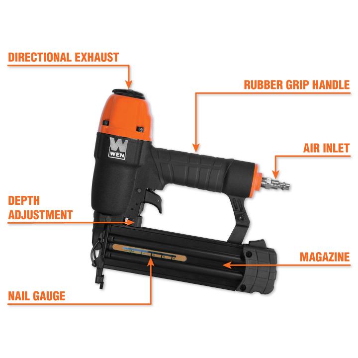 WEN 61721 2-in 18-Gauge Pneumatic Brad Nailer