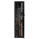 57 in. H Large Rifle Safe with Electronic and Key for Rifle Shotgun for Home, 5-Gun Cabinet with Handgun Lockbox, Black - Super Arbor
