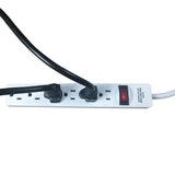 Hyper Tough 2 Pack 6-Outlet Surge Protector with 2.5 ft Cords 500-Joule, White