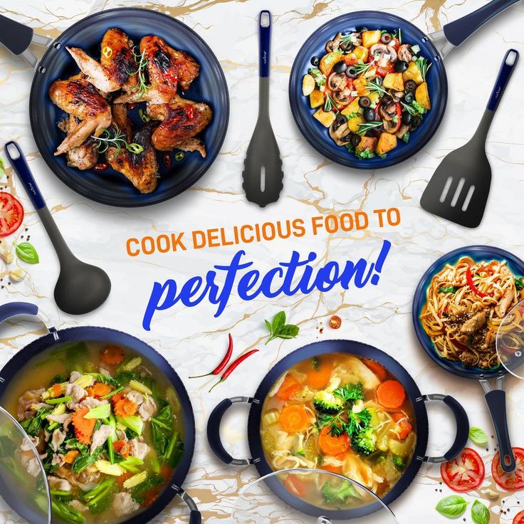 Elegant Diamond 11-Piece Aluminum Nonstick Cookware Set in Blue