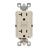 20 Amp Self-Test SmartlockPro Slim Duplex GFCI Outlet, Gray - Super Arbor