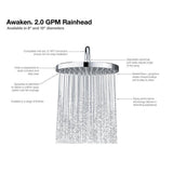 Awaken Rainhead 1-Spray 9.9 in. Single Ceiling Mount Fixed Rain Shower Head in Polished Chrome - Super Arbor