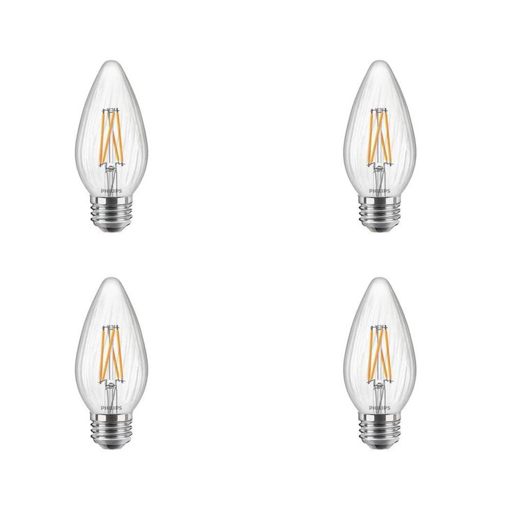 Philips 60-Watt Equivalent F15 Dimmable LED Post Light Bulb Soft White Clear with Warm Glow Light Effect (4-Pack)