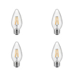 Philips 60-Watt Equivalent F15 Dimmable LED Post Light Bulb Soft White Clear with Warm Glow Light Effect (4-Pack)