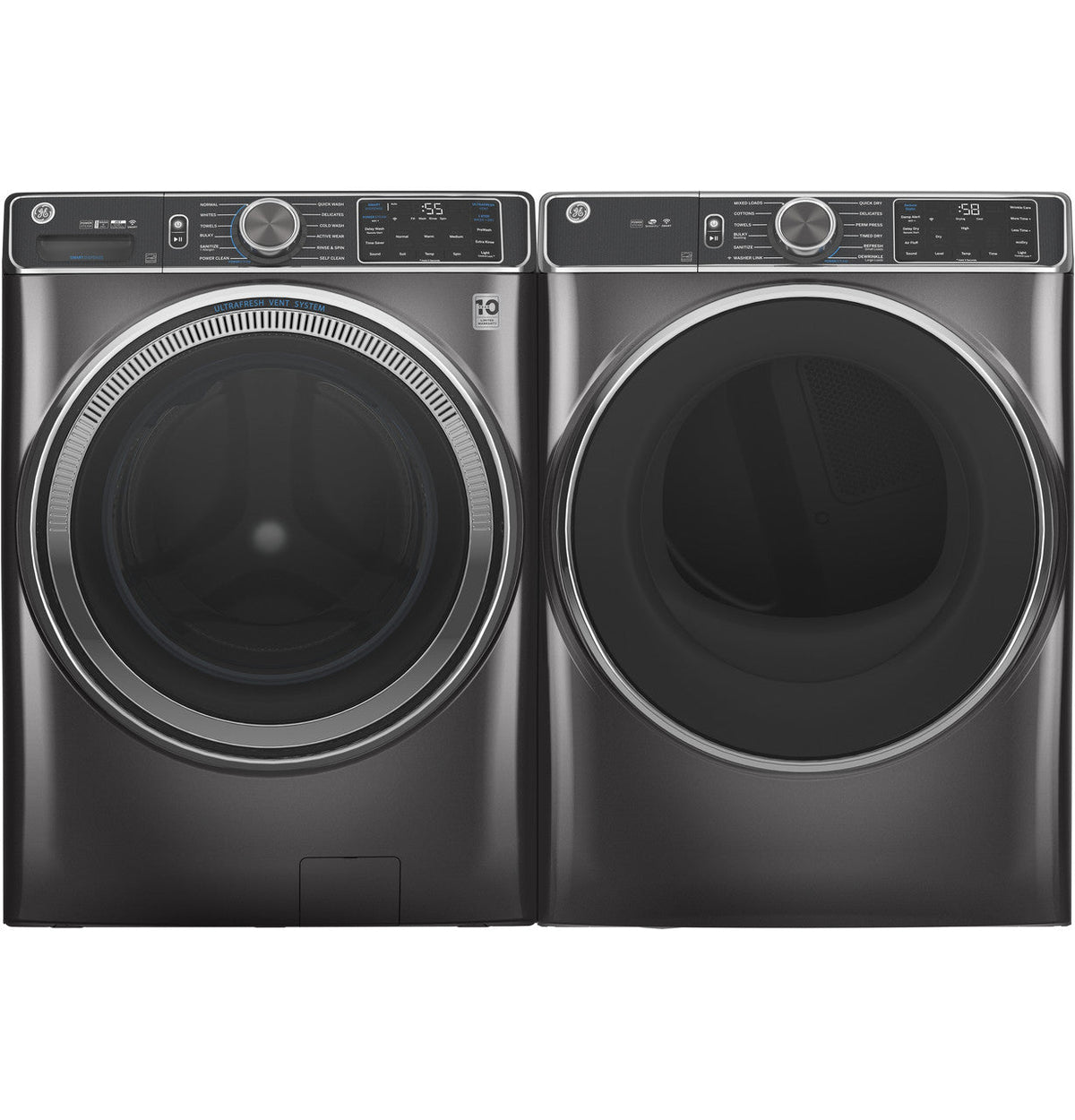 GE UltraFresh Vent System 5-cu ft Stackable Steam Cycle Front-Load Washer (Sapphire Blue) ENERGY STAR