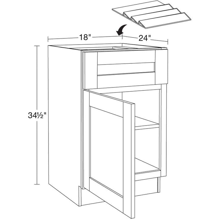 Home Decorators Collection Washington 18 in. W x 24 in. D x 34.5 in. H Veiled Gray Plywood Shaker Assembled Base Kitchen Cabinet Left Spice Tray