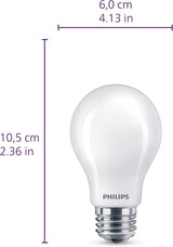 Philips 60W Equivalent A19 LED Bulb, Dimmable, High CRI 90+, Soft White 2700K, 800 Lumens, Medium Base (E26), 4-Pack