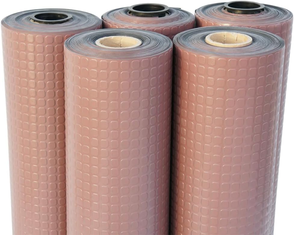 Rubber-Cal Block-Grip 4 ft. x 8 ft. Brown Commercial PVC Flooring Roll