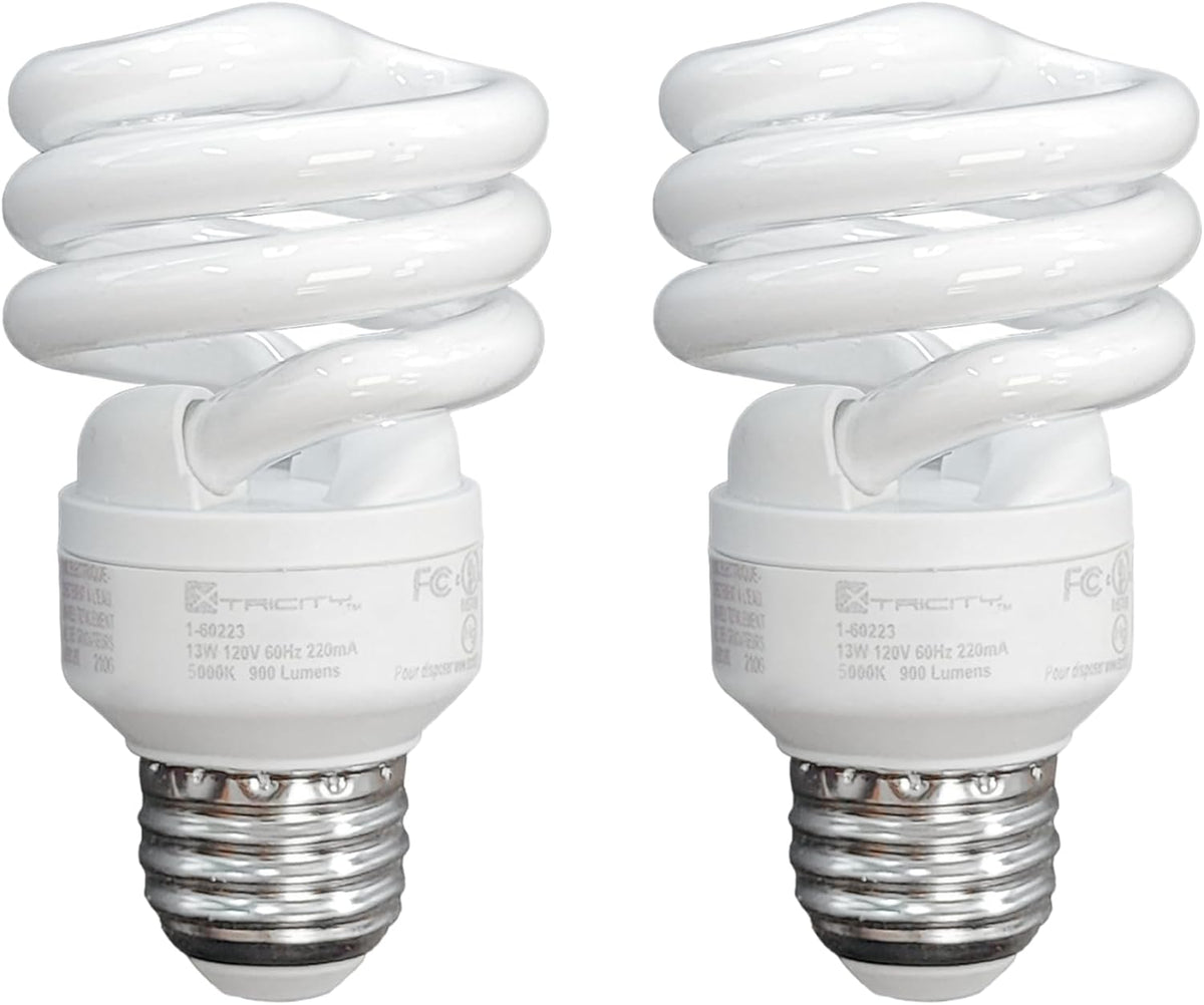 Philips 100-Watt Equivalent Cool White (4100K) T2 CFL Light Bulb, E26 Base, 2-Pack