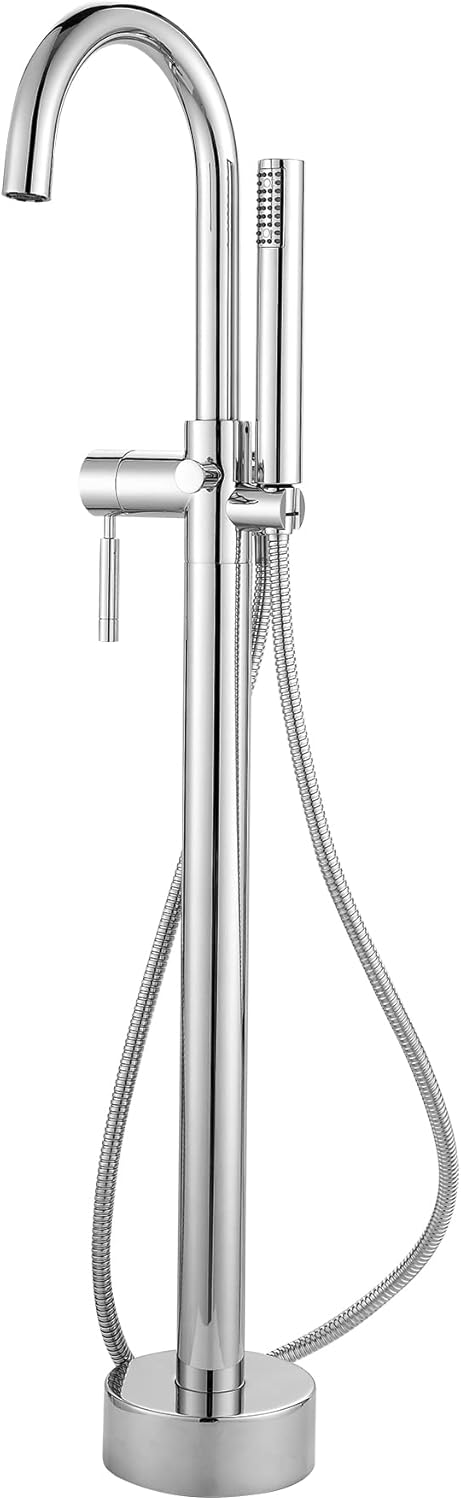 Ove Decors Athena Chrome 1-Handle Freestanding Bathtub Faucet with Hand Shower