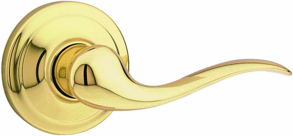 Kwikset Tustin Polished Brass Dummy Lever, Right-Handed