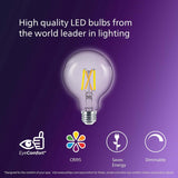 Philips 60-Watt Equivalent G25 Dimmable LED Light Bulb, Frosted Daylight, 500 Lumens, CRI 95 (8-Pack)