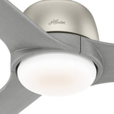 Hunter Advocate WiFi-Enabled DC Motor 54-in Matte Nickel Indoor Smart Ceiling Fan with Remote, Integrated LED Light (4-Blade)