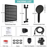 Tudoccy 8'' High Pressure Rainfall and Handheld Shower Combo with Adjustable Extension Arm