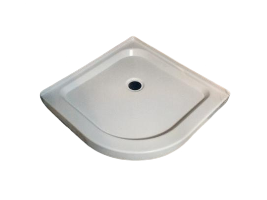 32 in. x 32 in. Single Threshold Neo-Round Shower Base in White